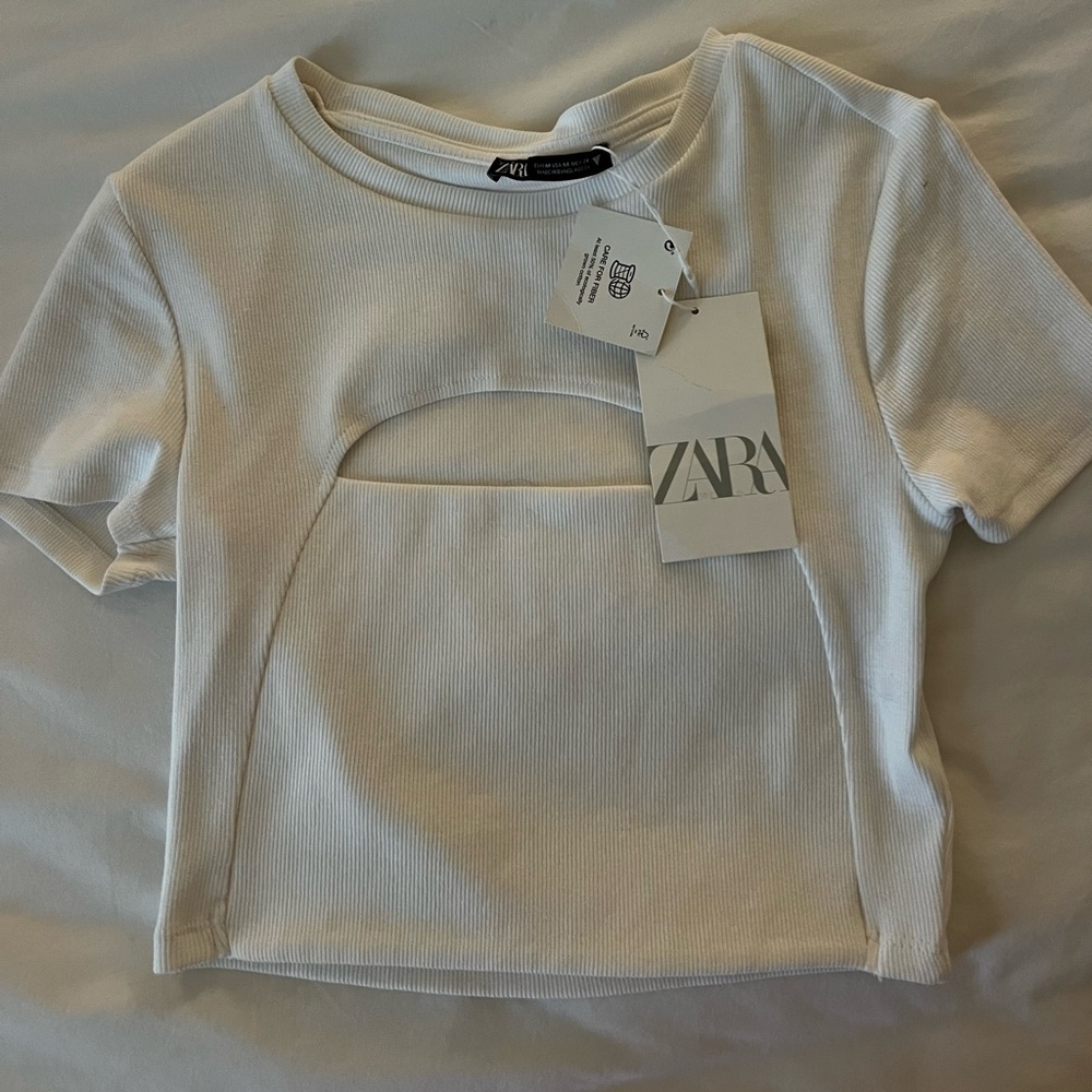 Zara White crop top